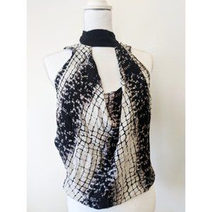 Robert Rodriguez Black and White Halter Blouse